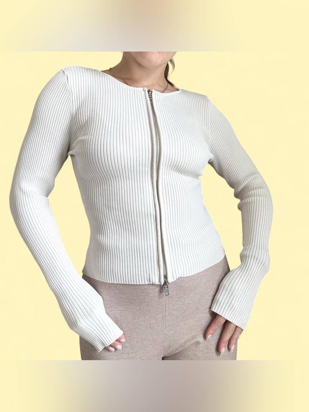 Good American Virgo Zipped Sweater